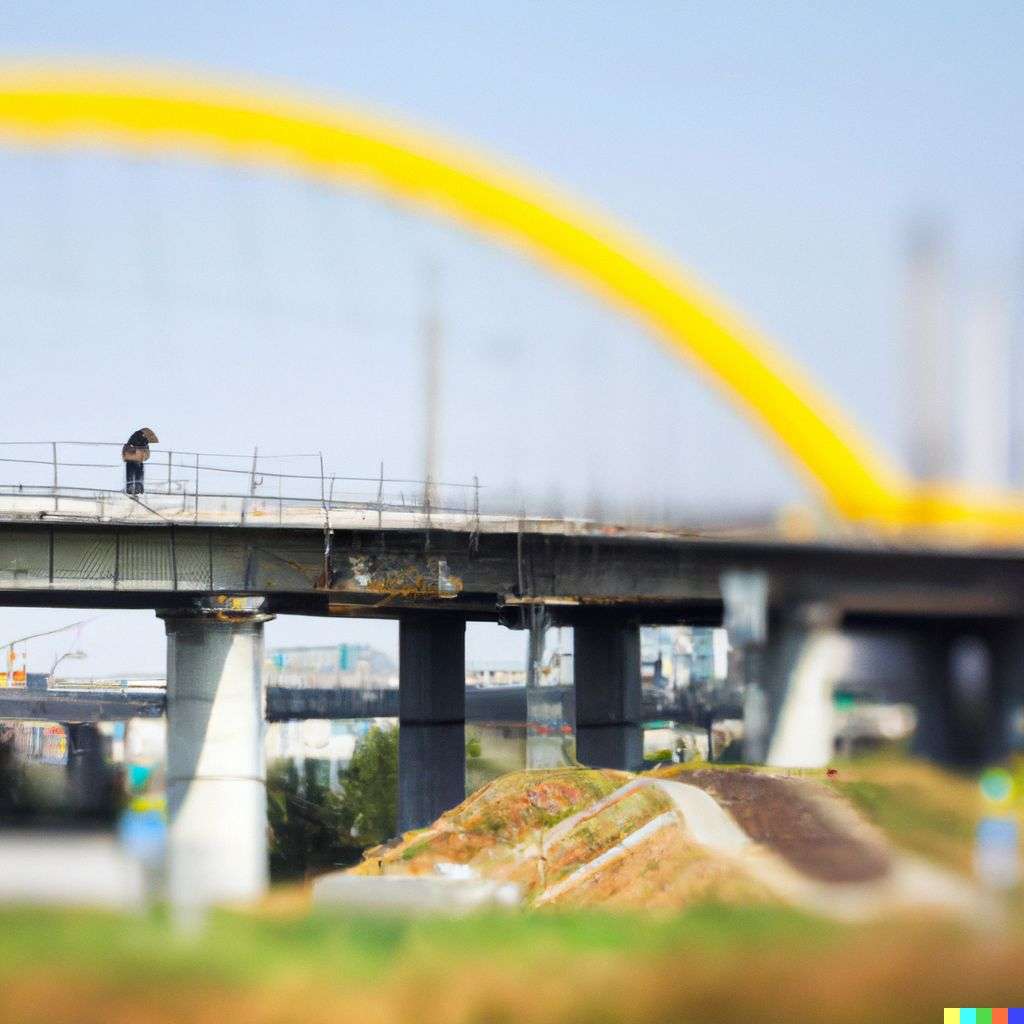 the discovery of gravity, photograph, extreme tilt shift
